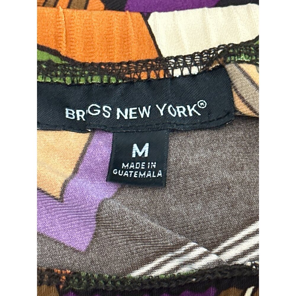 Briggs New York Vintage Inspired Geometric Flare Skirt Abstract Midi Style Sz M - Picture 8 of 12